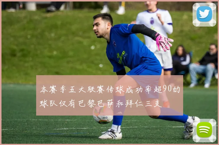 本赛季五大联赛传球成功率超90的球队仅有巴黎巴萨和拜仁三支